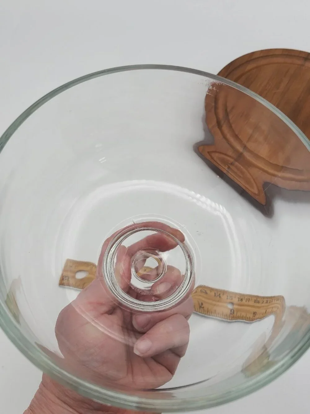 Goodwood Genuine Teak Wood Covered Glass Dome Dessert Cheese Charcuterie Board